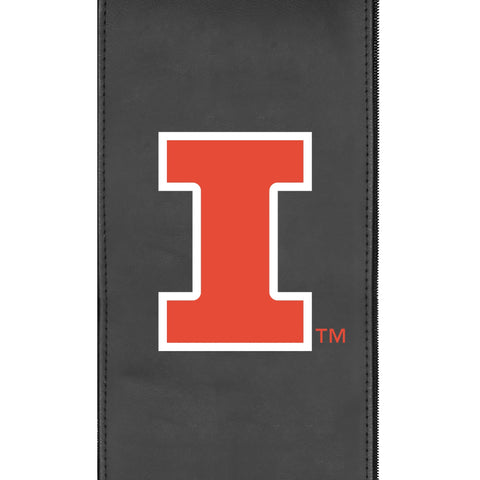 Silver Loveseat with Illinois Fighting Illini Block I Logo