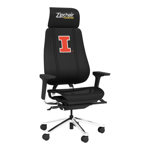 PhantomX Gaming Chair with Illinois Fighting Illini Block I Logo