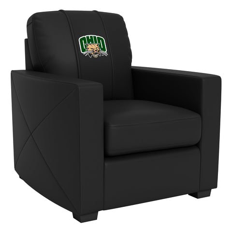 Silver Club Chair with Ohio University Attack Cat Logo
