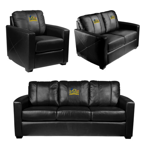 Silver Loveseat with Drexel University Primary Logo
