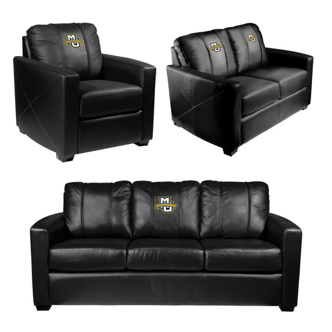 Silver Sofa with Marquette University Primary Logo