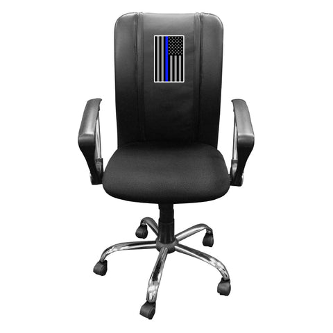 Curve Task Chair with Blue Line Flag Vertical Logo