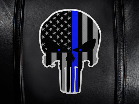 Blue Line Skull Logo Panel