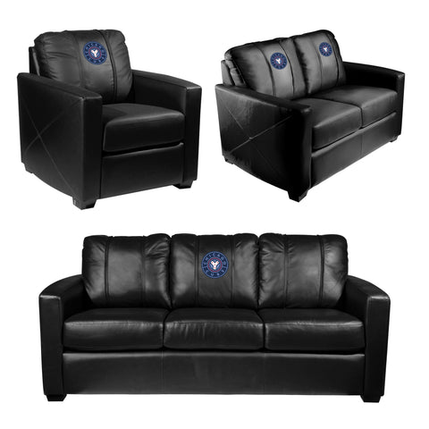 Silver Loveseat with Chicago Cubs City Connect Secondary Logo