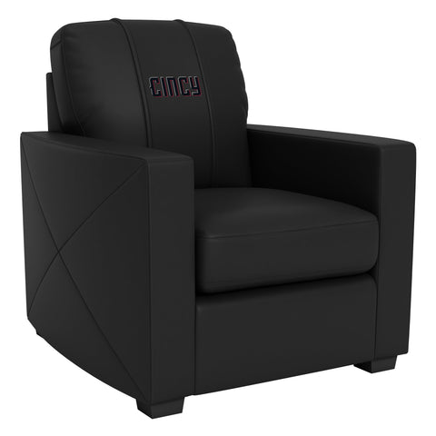 Silver Club Chair with Cincinnati Reds City Connect Secondary Logo