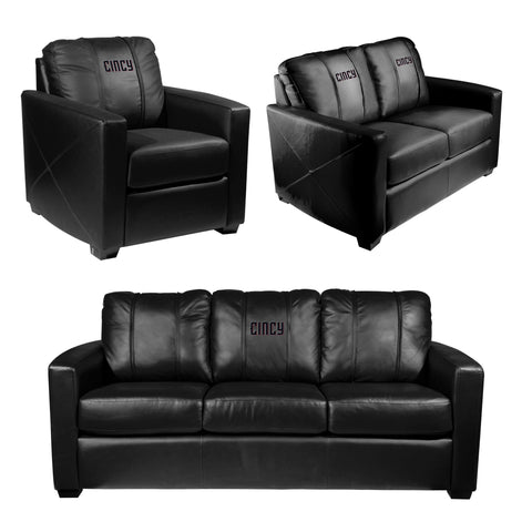 Silver Club Chair with Cincinnati Reds City Connect Secondary Logo