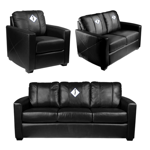 Silver Club Chair with Detroit Tigers City Connect 313 Logo