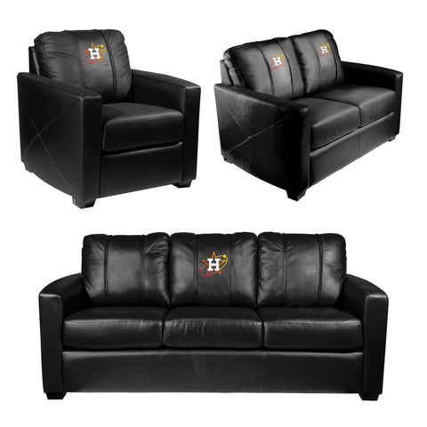 Silver Loveseat with Houston Astros City Connect Primary Logo