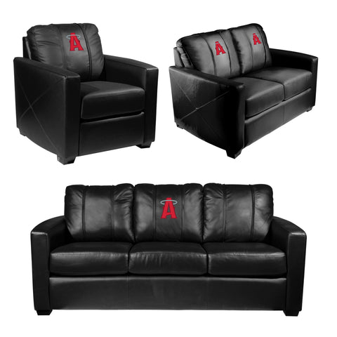 Silver Loveseat with Los Angeles Angels City Connect Primary Logo