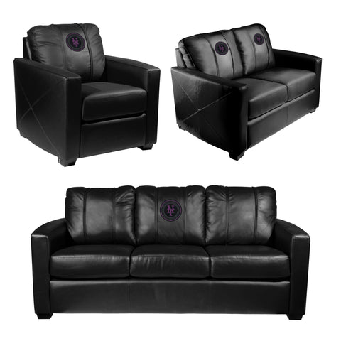 Silver Club Chair with New York Mets City Connect Subway Token Logo