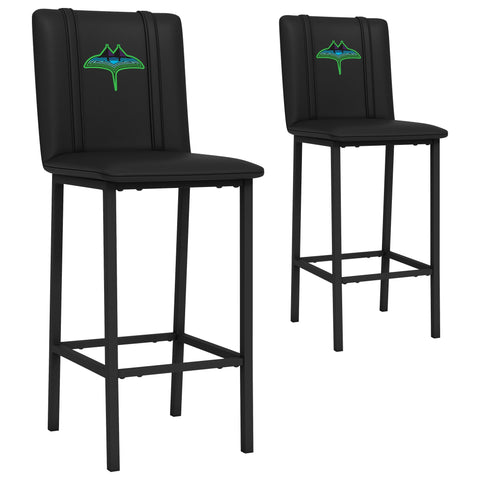 Bar Stool 500 with Tampa Bay Rays City Connect Skyway Logo Set of 2