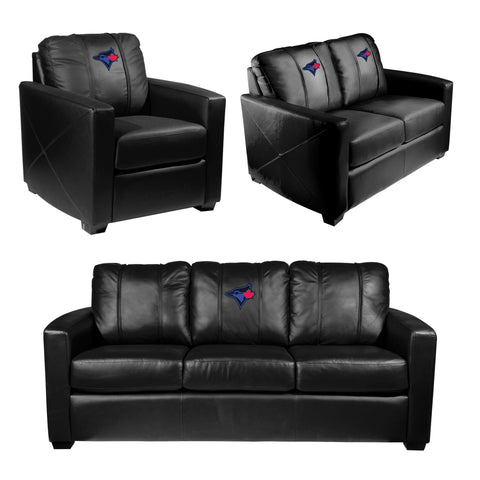 Silver Loveseat with Toronto Blue Jays City Connect Head Logo