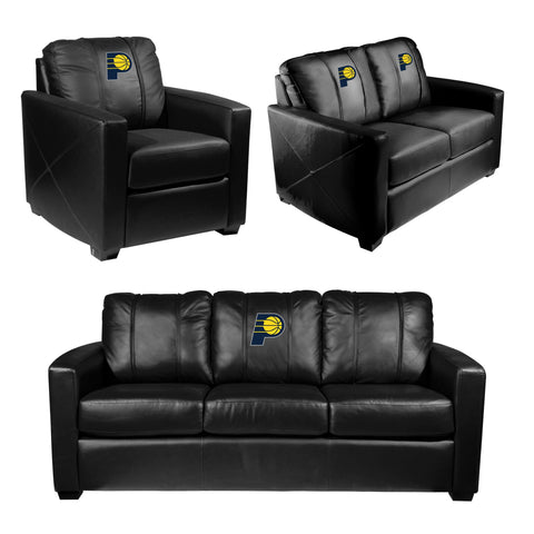 Silver Loveseat with Indiana Pacers Primary Logo