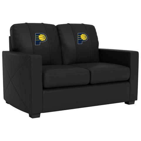 Silver Loveseat with Indiana Pacers Primary Logo