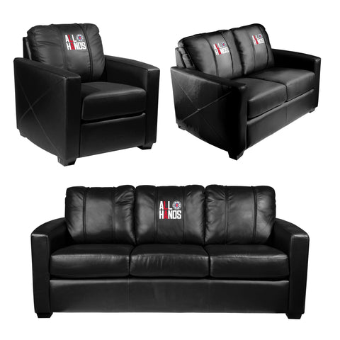 Silver Loveseat with Los Angeles Clippers Primary All Hands Playoffs