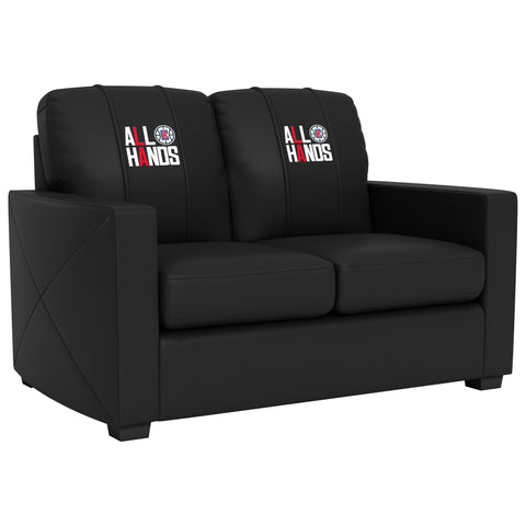 Silver Loveseat with Los Angeles Clippers Primary All Hands Playoffs