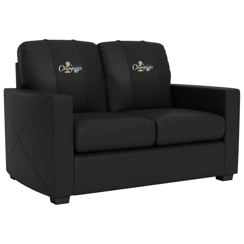 Silver Loveseat with Oklahoma City Thunder 2025 Champions Logo