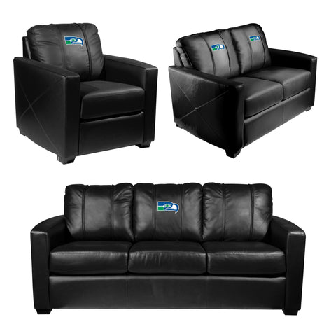 Silver Loveseat with Seattle Seahawks Classic Logo