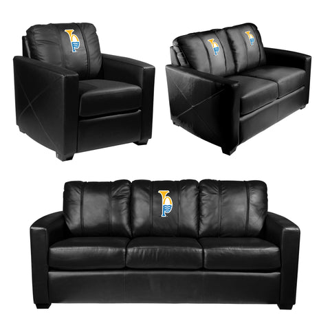 Silver Loveseat with St. Louis Blues Tertiary Logo