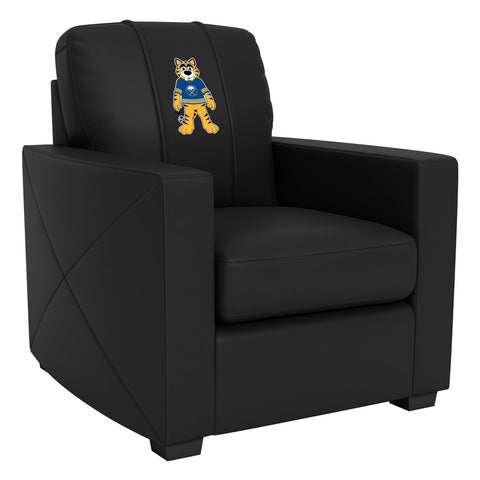 Silver Club Chair with Buffalo Sabres Sabretooth Mascot Logo