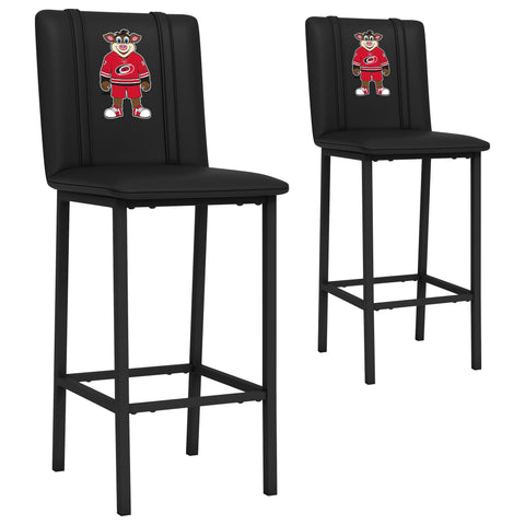 Bar Stool 500 with Carolina Hurricanes Stormy Mascot Logo Set of 2