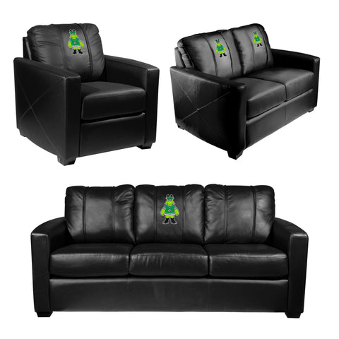 Silver Club Chair with Dallas Stars V Green Mascot Logo