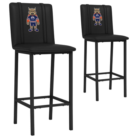 Bar Stool 500 with Edmonton Oilers Hunter Mascot Logo Set of 2