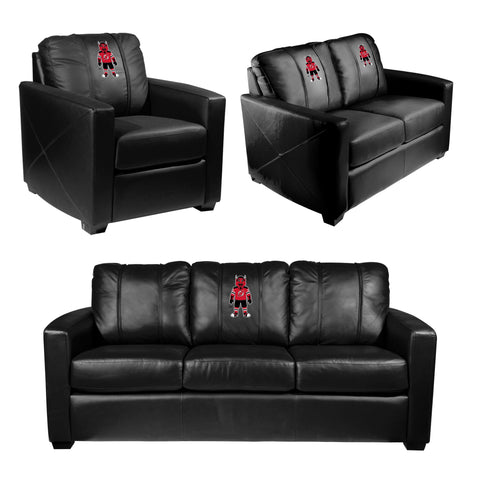 Silver Club Chair with New Jersey Devils Mascot Logo
