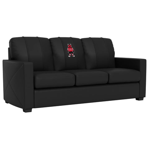 Silver Sofa with New Jersey Devils Mascot Logo