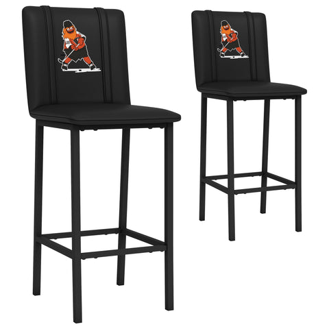 Bar Stool 500 with Philadelphia Flyers Gritty Mascot Logo Set of 2