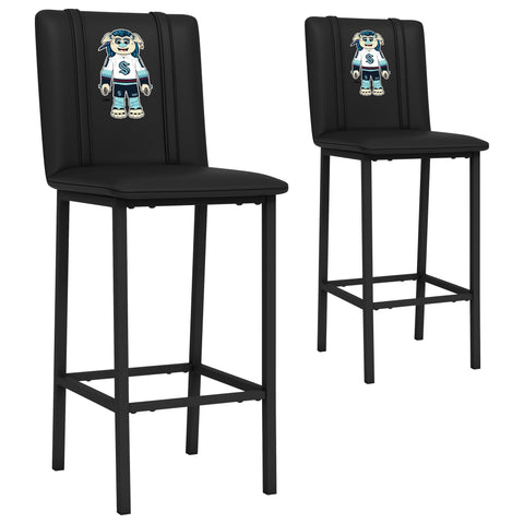Bar Stool 500 with Seattle Kraken Buoy Mascot Logo Set of 2
