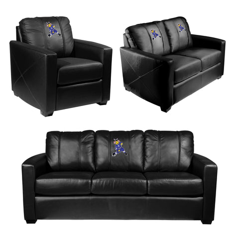 Silver Sofa with Tampa Bay Lightning Thunderbug Mascot Logo