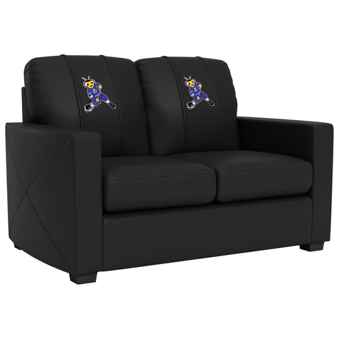 Silver Loveseat with Tampa Bay Lightning Thunderbug Mascot Logo