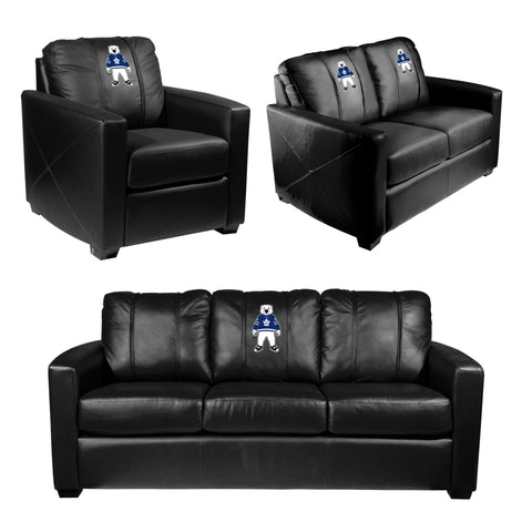 Silver Loveseat with Toronto Maple Leafs Carlton Mascot Logo