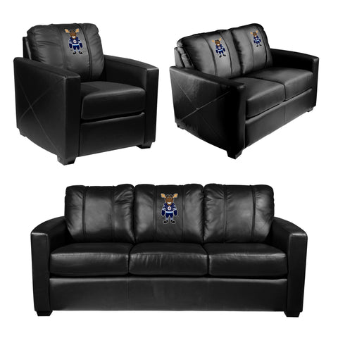 Silver Loveseat with Winnipeg Jets Moose Mascot Logo