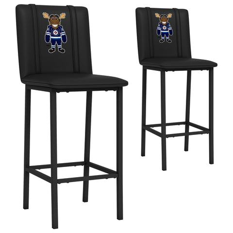 Bar Stool 500 with Winnipeg Jets Moose Mascot Logo Set of 2