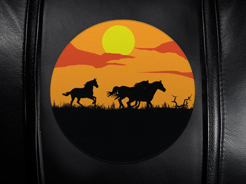 Curve Task Chair with Horses Sunset Logo