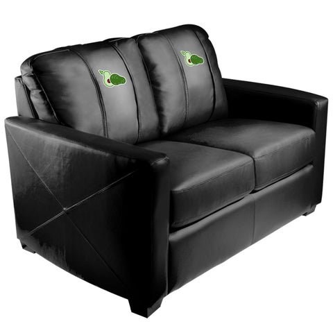 Silver Loveseat with Avocado Logo Panel