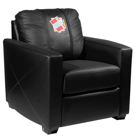 Silver Club Chair with Book Logo Panel
