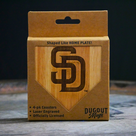 San Diego Padres "SD" Dugout Mug® | Wood Coaster