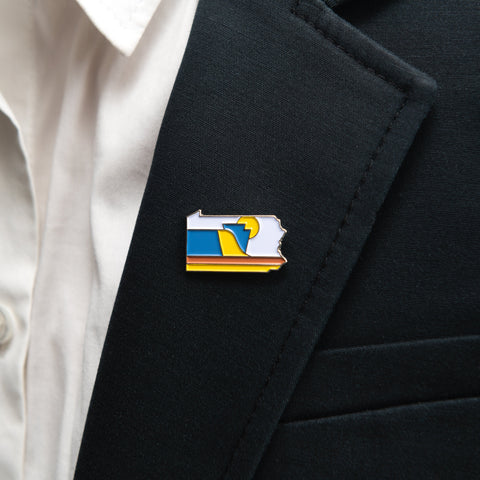 Pennsylvania Pride Pin – RepresentPA Soft Enamel Lapel Pin With Polished Silver Finish