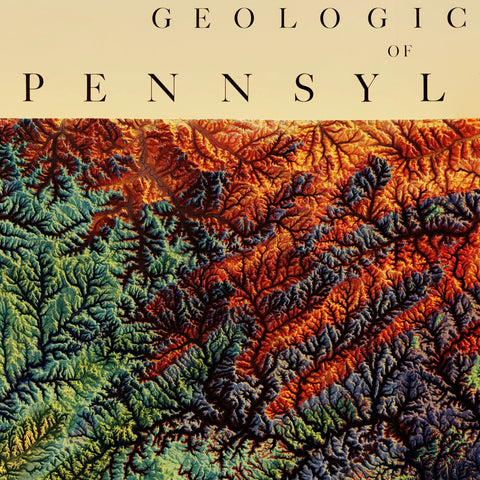 Pennsylvania 1960 Shaded Relief Map State Map Art Muir Way   