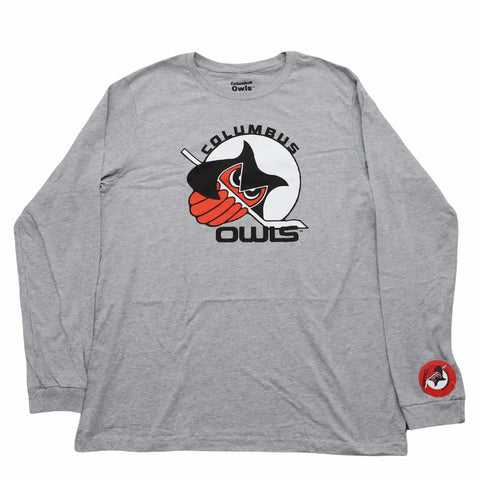 Columbus Owls™ Long Sleeve Shirt  Vintage Ice Hockey Grey S 