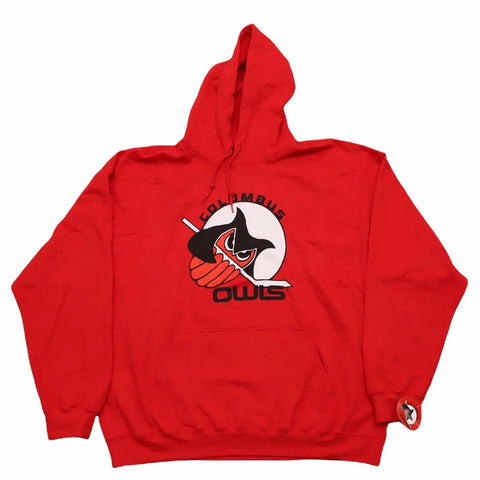 Columbus Owls™ Hoodie  Vintage Ice Hockey Red S 