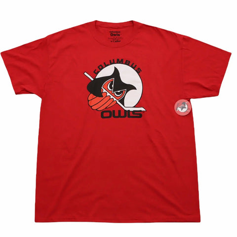 Columbus Owls™ T-Shirt  Vintage Ice Hockey Red S 