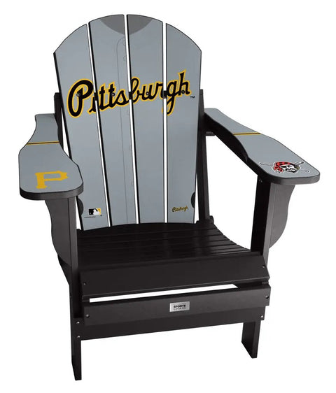 Pittsburgh Pirates MLB Adirondack Jersey Chair MLB Jersey Chair mycustomsportschair Black Grey 