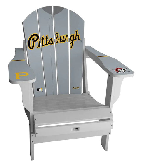 Pittsburgh Pirates MLB Adirondack Jersey Chair MLB Jersey Chair mycustomsportschair White Grey 