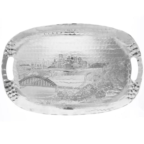 Pittsburgh Skyline Luncheon Tray Serveware Wendell August Forge Default Title  