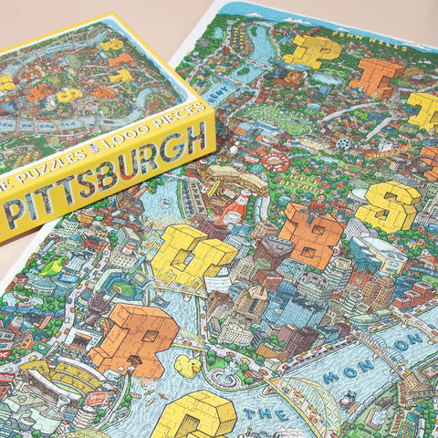 Quirky Pittsburgh 1,000 Piece Puzzle | Celebrate the City's Unique Charm & Oddities Jigsaw Puzzles Birdie Puzzles   