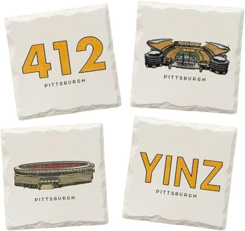 Pittsburgh Touchdown Football Variety Pack - 4 Coasters Coasters The Doodle Line